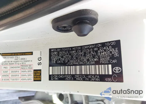 2021 Toyota Corolla Le из США, поврежденный, VIN JTDEPMAEXMJ154184